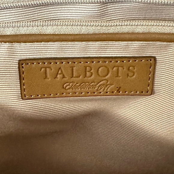 Talbots - Tan Leather Handbag with Gold Buckles - Amazing Condition! - Picture 9 of 10